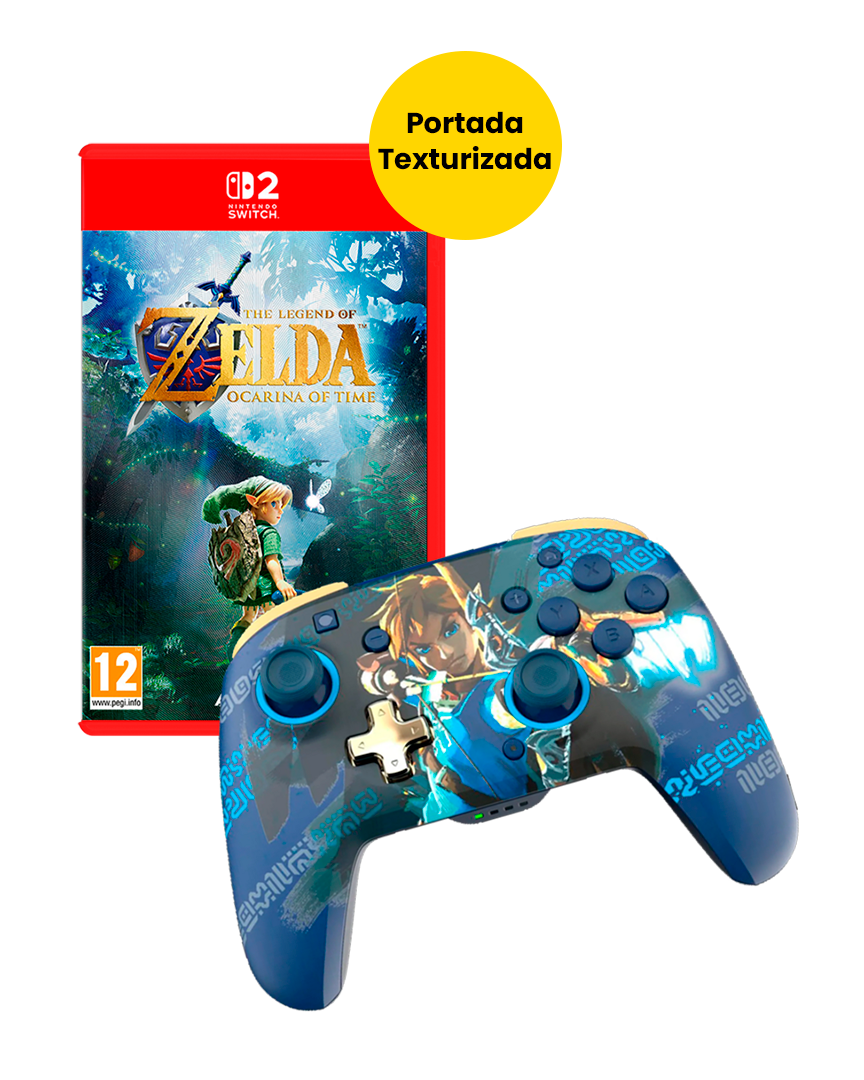 The legend of zelda: ocarina of time + mando inalámbrico rematch glow link zelda