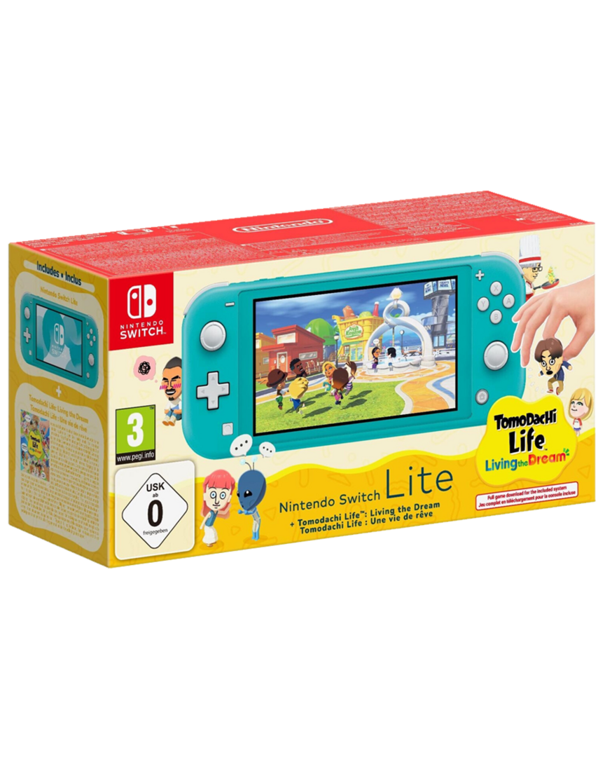 Nintendo switch lite turquesa + tomodachi life + 30 días nintendo switch online