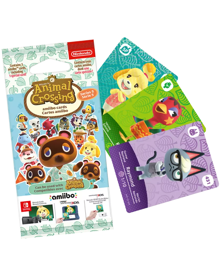 Animal Pack 3 Tarjetas Animal Crossing para 3DS para videojuegos  compatibles