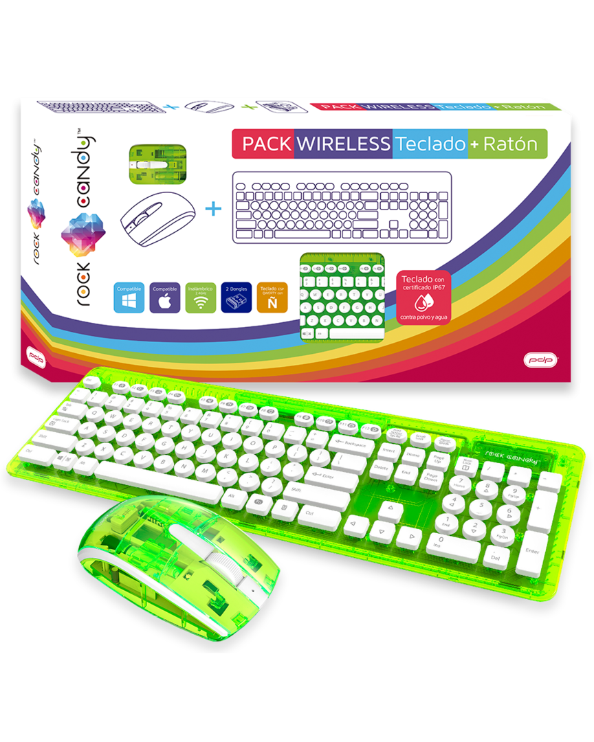 Teclado + Ratón Rock Candy Inalámbrico Verde Lima