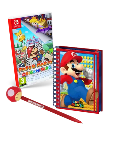 Comprar Paper Mario: The Origami King + Cuaderno 3D Super Mario + Bolígrafo Mushroom Mario Switch Pack Mushroom