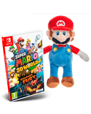 Comprar Super Mario 3D World + Bowser's Fury + Peluche Mario 22 cm Switch  Pack Peluche