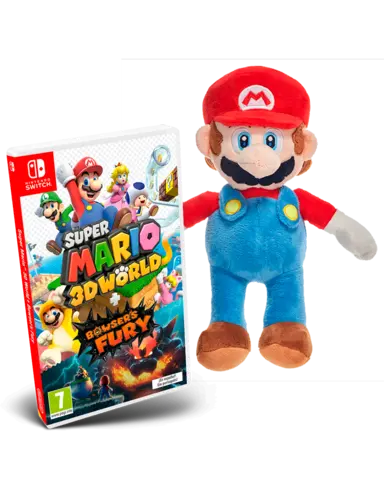 Comprar Super Mario 3D World + Bowser's Fury + Peluche Mario 22 cm Switch Pack Peluche