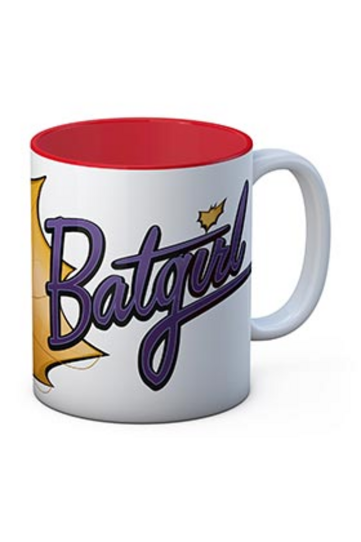 Batgirl taza blanca-roja ceramica universo dc