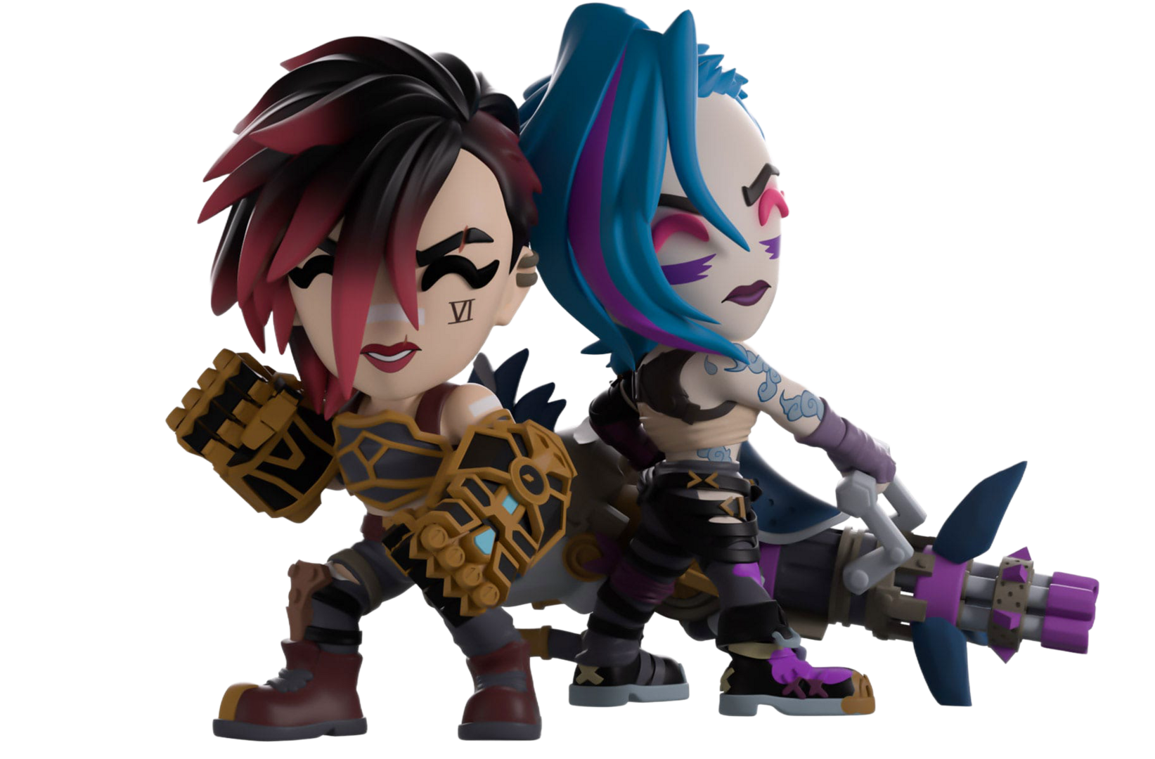 Pack 2 figuras vi y jinx league of legends: arcane youtooz 11cm
