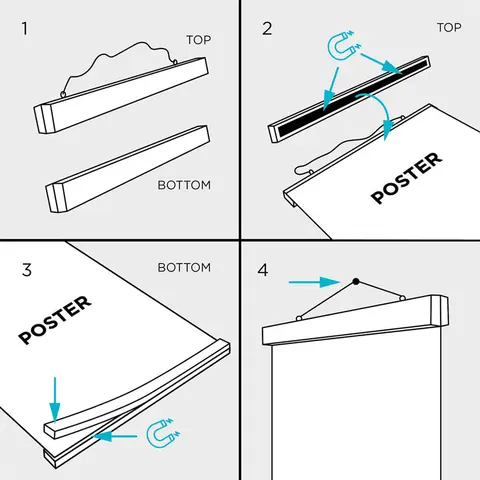 Comprar Colgador De Poster Magnetico Vertical Negro 