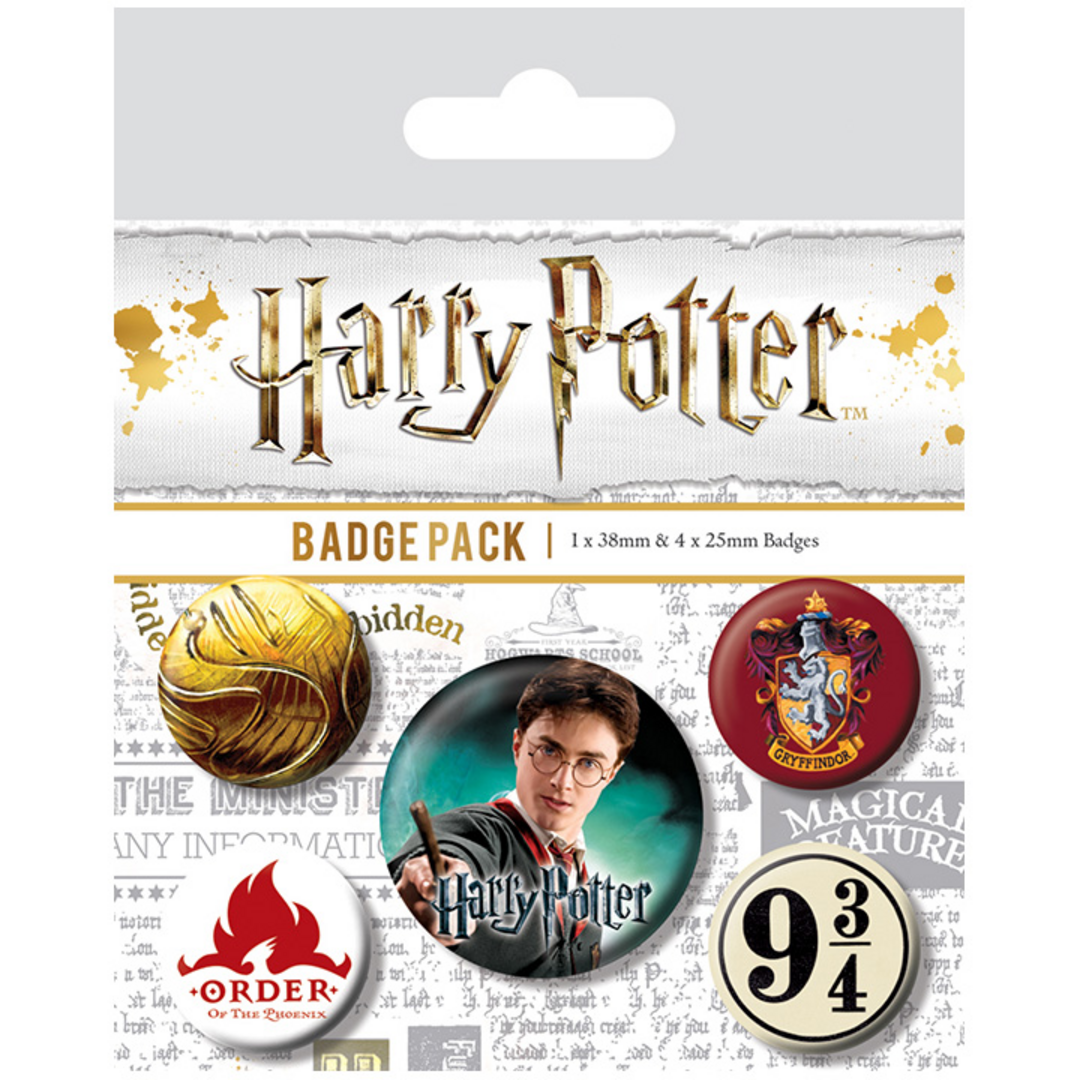 Harry potter - pack de chapas core gryffindor