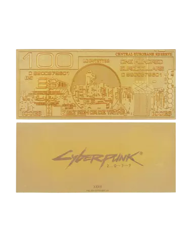 Réplica Eurodolar Cyberpunk 2077 24k Gold Plated Fanattik