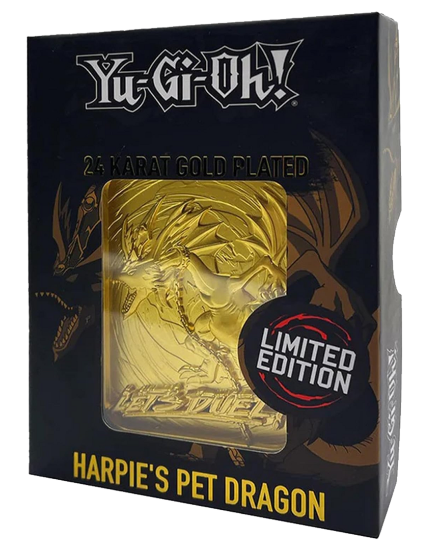 Lingote metálico yu-gi-oh! limited edition 24k gold plated harpie's pet dragon