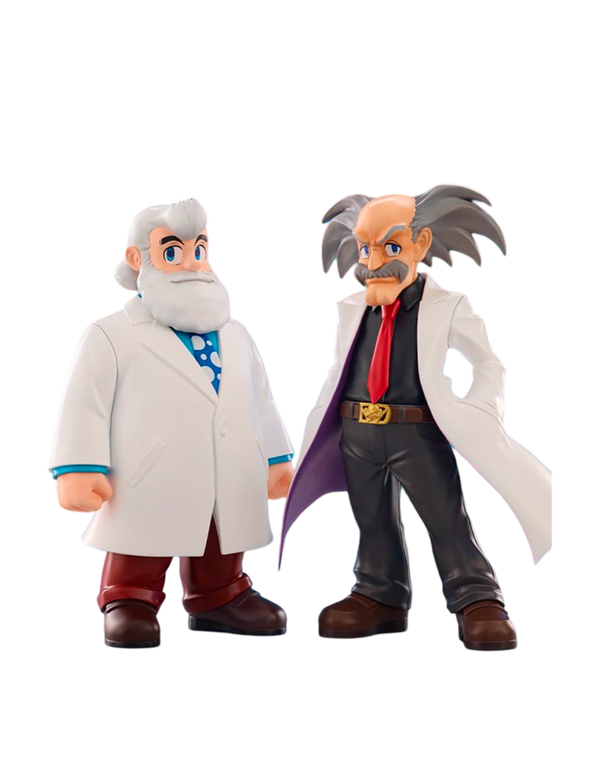 Pack 2 figuras dr.wily & dr. light mega man oshi works kotobukiya