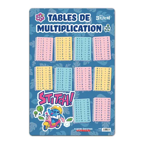 Comprar Lamina Educativa Frances Table De Multiplicaton Disney Stitch 
