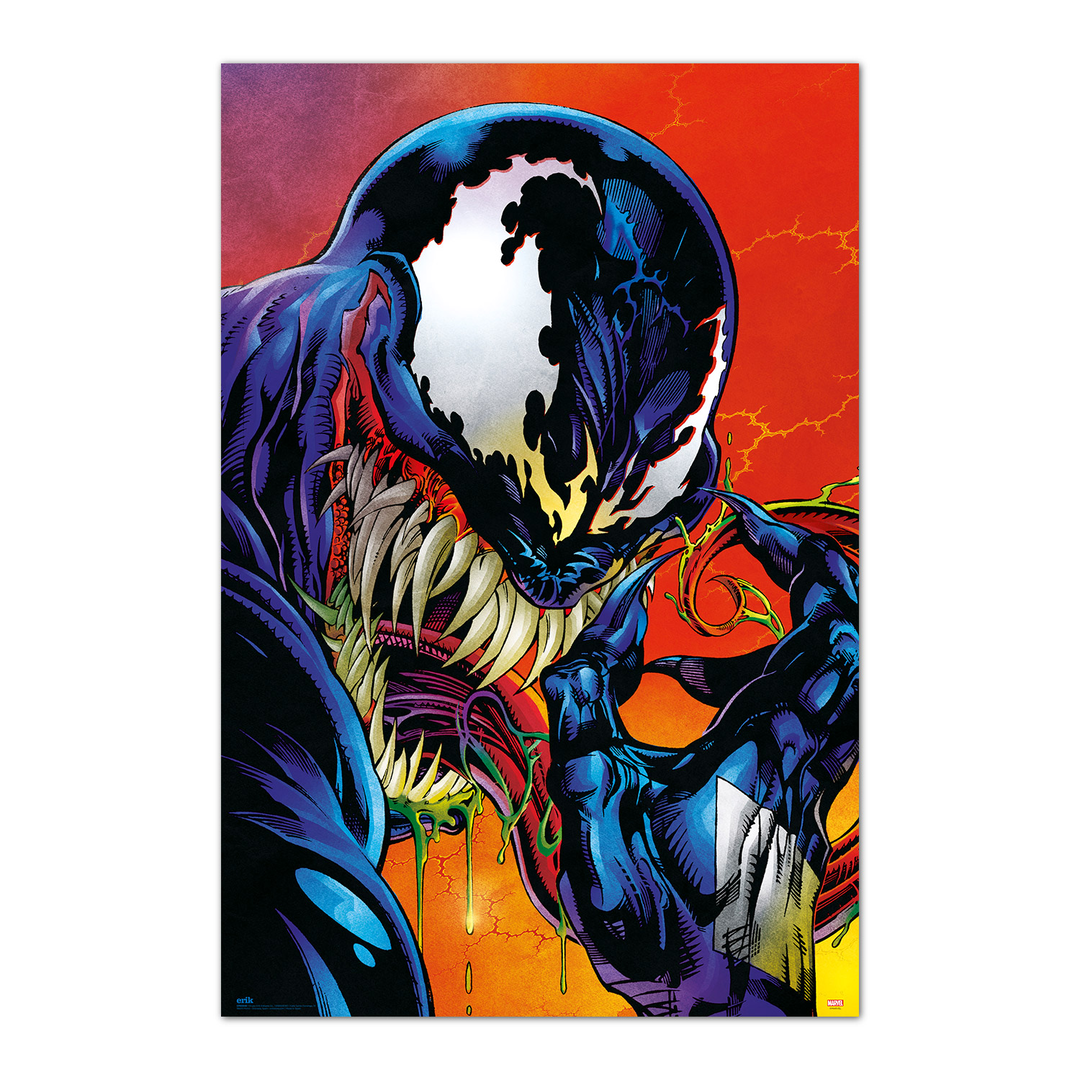 Grupo Erik Poster Marvel Venom comicbook - Poster Venom - Laminas decorativas 61x91,5cm a todo color | Posters para pared ideal decoración habitación Marvel regalos