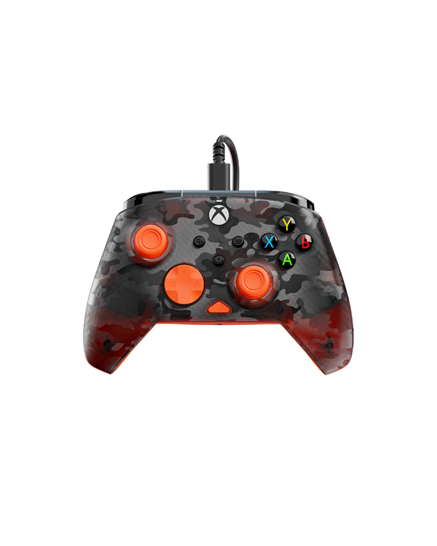 Mando rematch core con cable · camuflaje fantasma negro / naranja