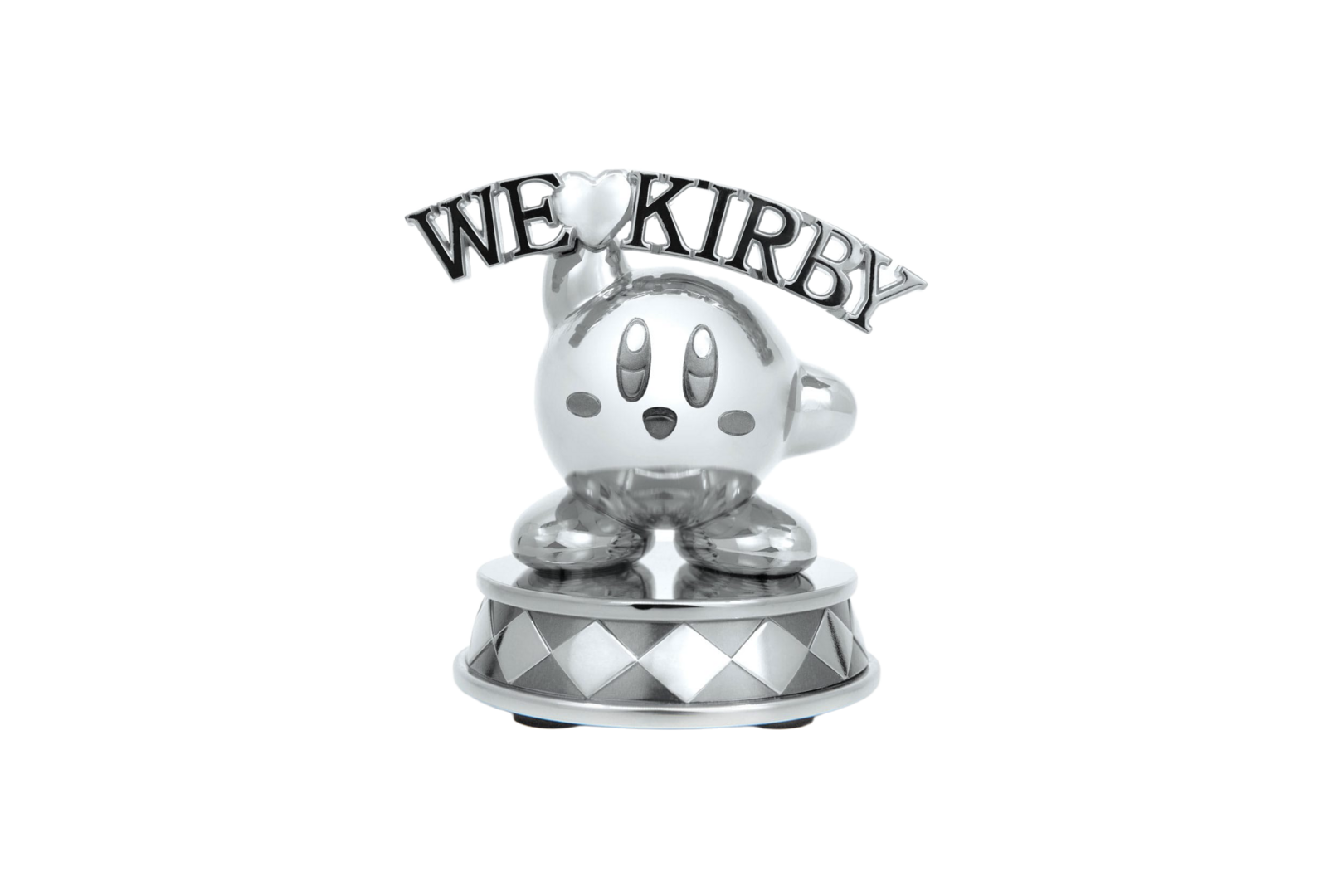 Figura kirby estatua metal we love kirby 10cm (edicion plata)