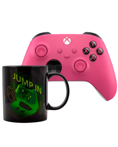 Mando Inalámbrico Deep Pink + Taza Xbox con Licencia Oficial