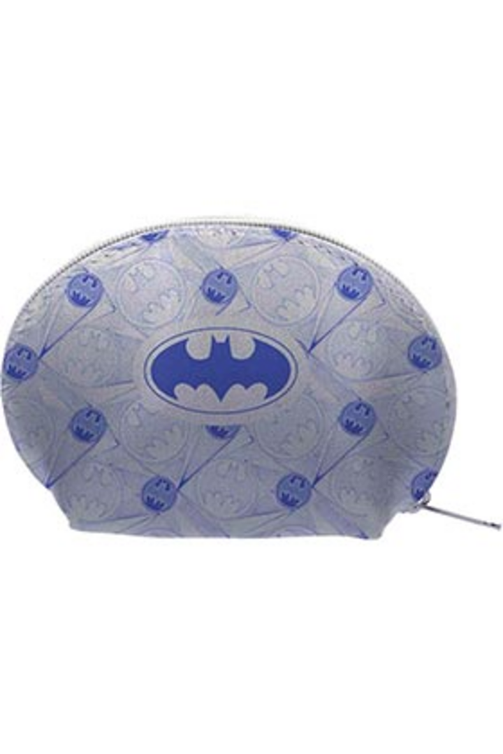 Estuche Ovalado Batman Pattern Azul Logo Universo Dc