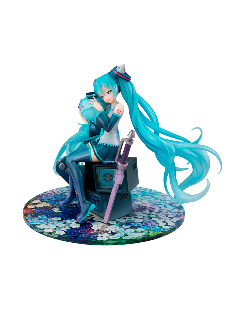 Figura hatsune miku x oo mobile suit gundam x hatsune miku lucrea gundam 45th anniversary ver. megahouse