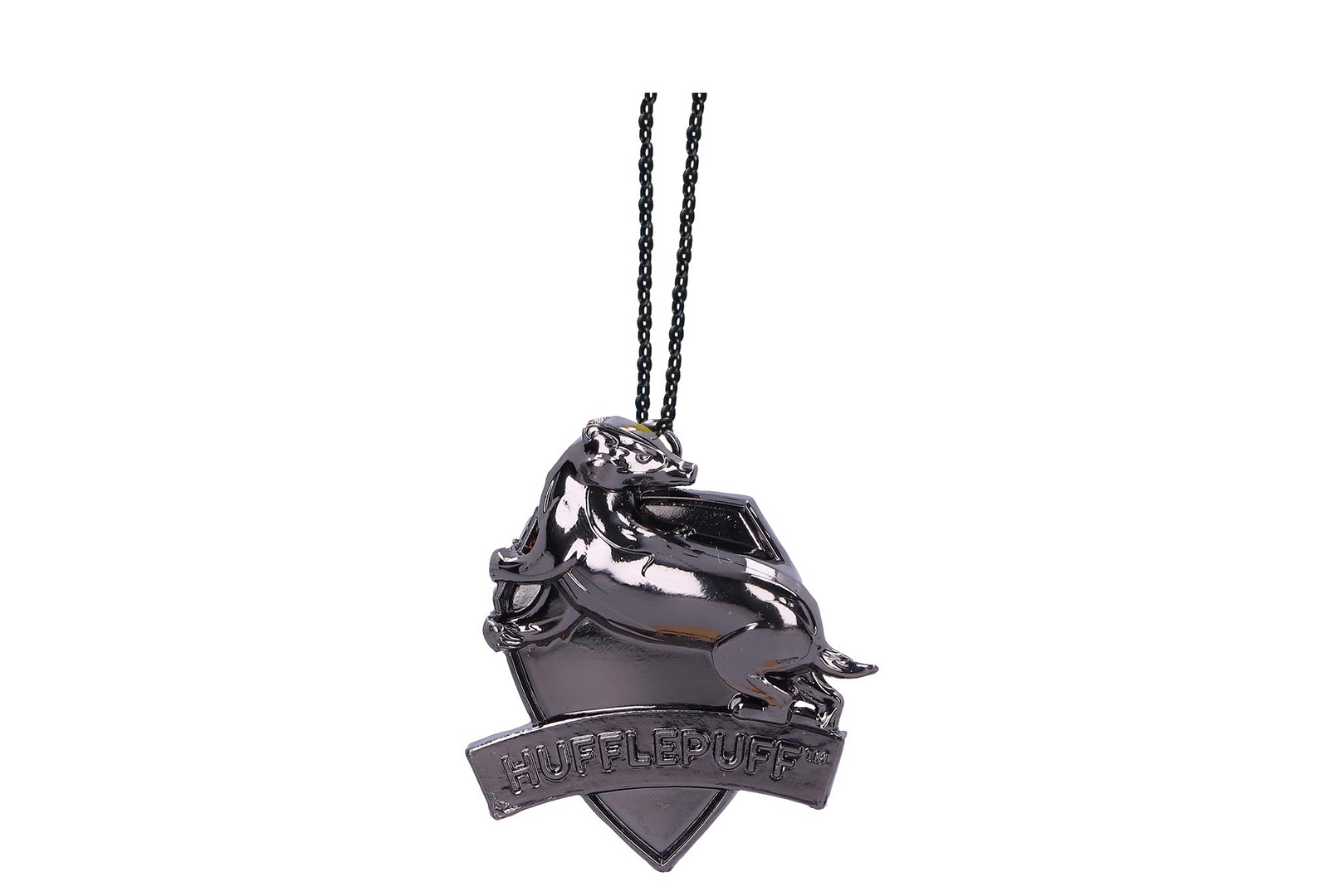 Harry potter hufflepuff crest (silver) hanging ornament 6cm