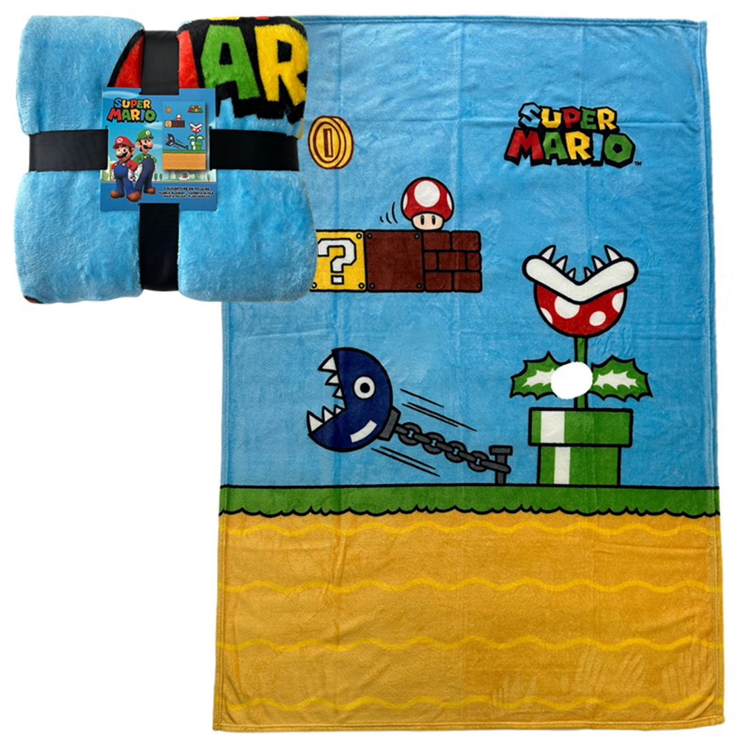 Super mario - manta lana coral ultrasuave 130x180 cm