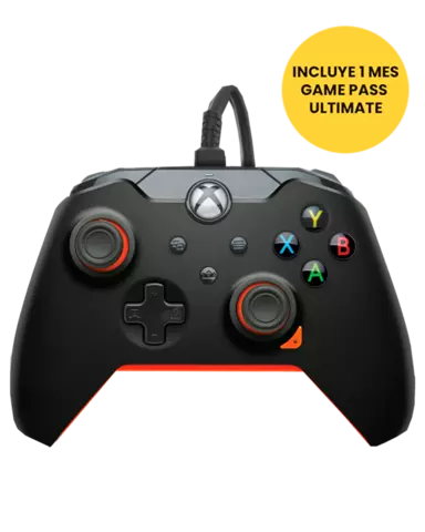 Comprar Mando Atomic Black Negro/Naranja Licenciado con Cable - Xbox Series, Xbox One, PC, Mandos, PDP