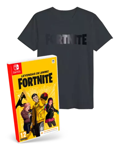 Fortnite: Leyendas de Anime + Camiseta Logo Negro Fortnite Gris Oscuro Talla L