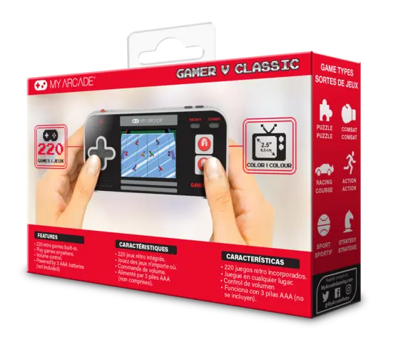 Comprar Consola Retro My Arcade Gamer V Portable Classic Negra/Gris/Roja 220 Games 