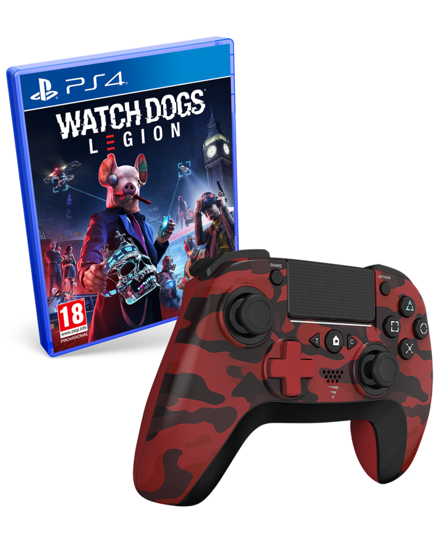 Watch Dogs Legion + Mando VoltEdge CX50 Wireless Camuflaje Rojo