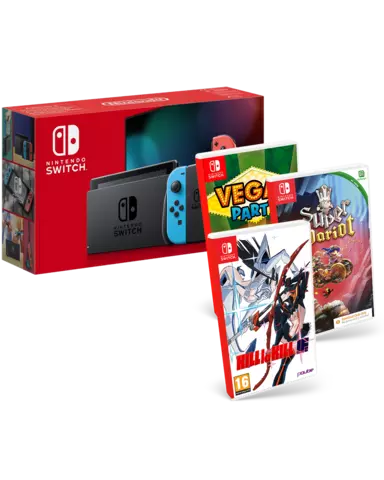 Nintendo Switch JoyCon Neón Pack Juegos A