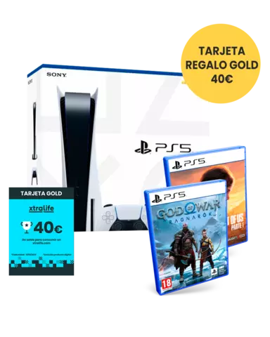 Comprar Consola PS5 + God of War: Ragnarök + The Last of Us: Parte 1 + Tarjeta Regalo Gold 40€ - PS5, Estándar