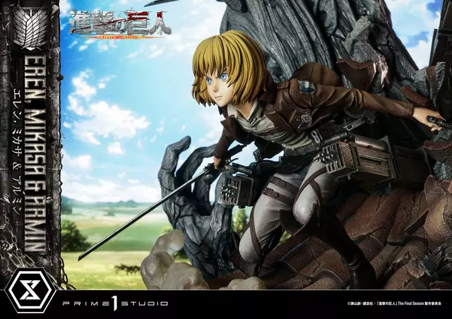 Comprar Estatua Eren, Mikasa, & Armin Attack on Titan 72 cm Figuras de Videojuegos