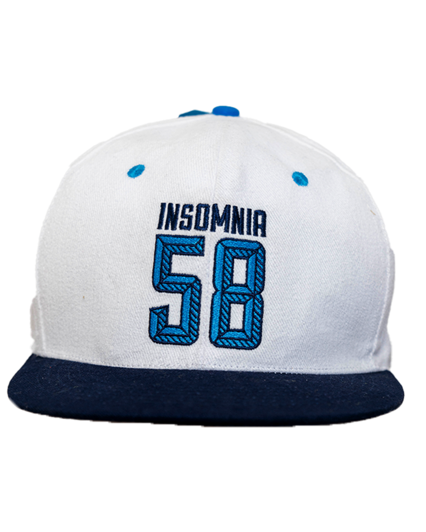 Gorra blanco azul insomnia 58