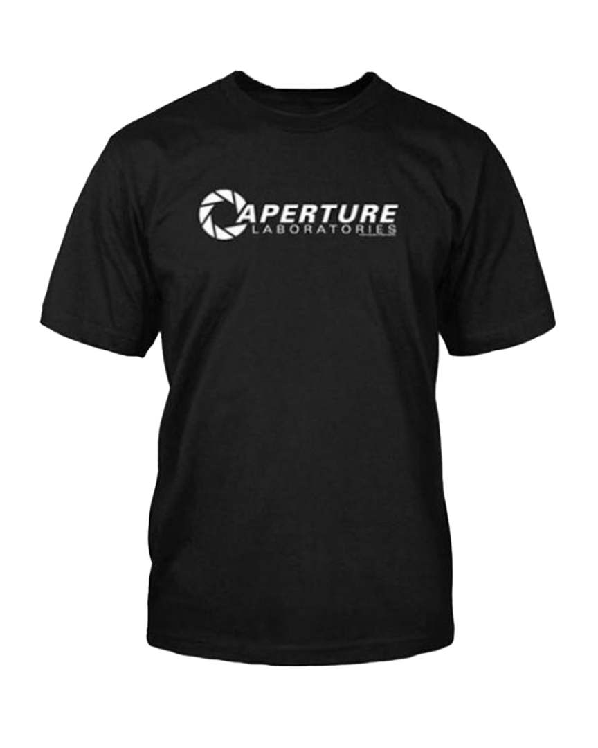 Camiseta negra laboratorios aperture talla xxl