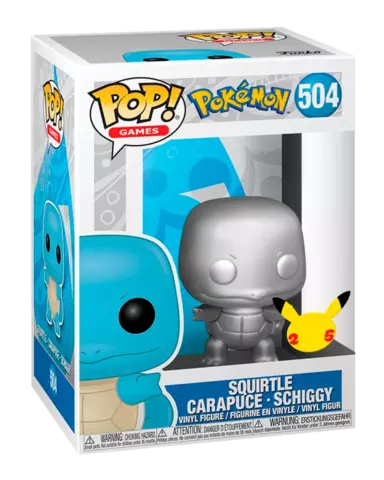 Comprar Figura POP! Pokémon Squirtle Edición Especial 25th Aniversario Metálico Plata 10cm Figuras de Videojuegos