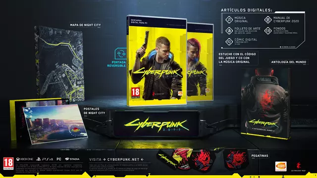 Comprar Cyberpunk 2077 Edición Day One + Mando Wireless Cyberpunk 2077 Edición Especial + Medallón PC Pack mando