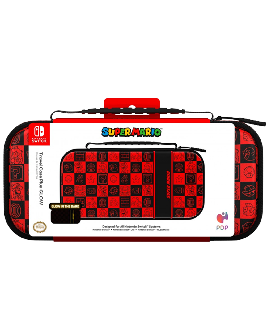 Funda de viaje super mario icon "glow in the dark" con licencia oficial nintendo
