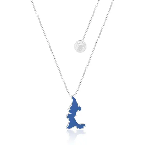 Comprar Colgante Disney Fantasia Mickey Silueta Azul Baño De Oro Blanco 