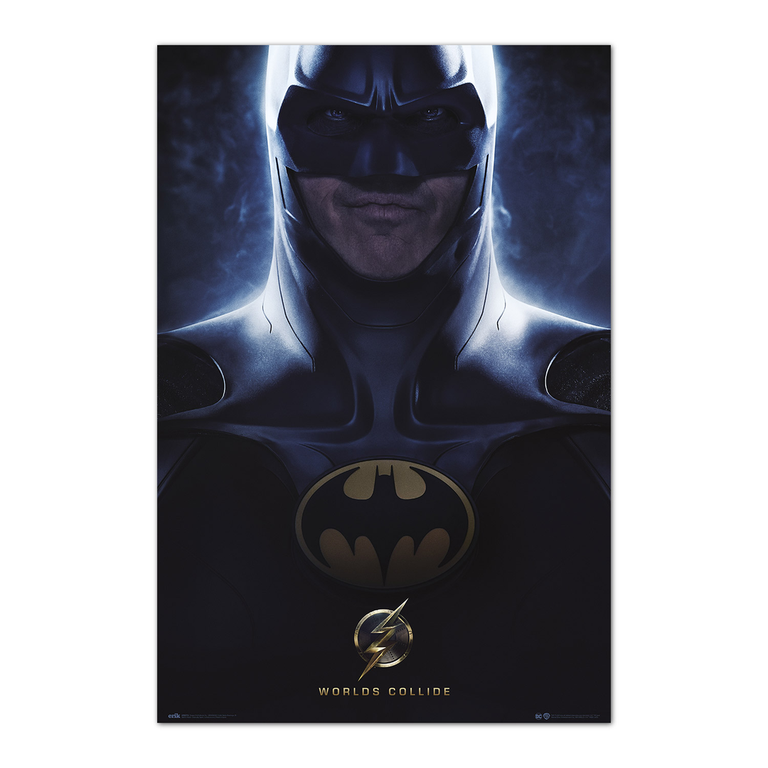 Grupo Erik DC Comics The Flash, Batman - Lamina decorativa/Póster Batman - Decoración habitación superhéroes - Producto con licencia oficial