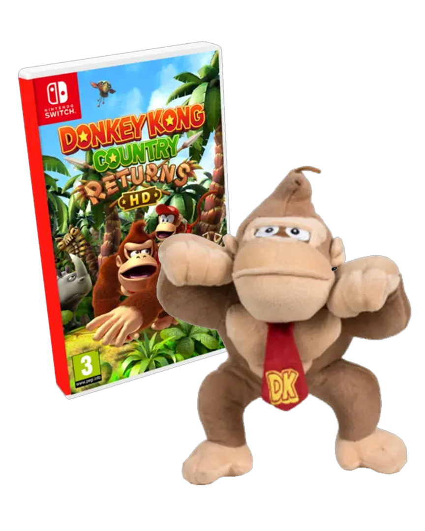 Donkey Kong Country Returns HD + Peluche Donkey Kong Super Mario 24 cm