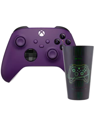 Mando Inalámbrico Xbox Astral Purple + Vaso de Cristal Xbox con Licencia Oficial