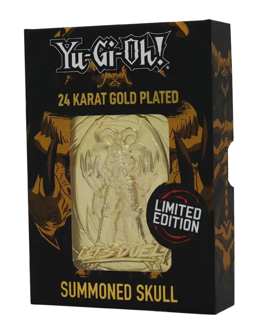 Lingote metálico summoned skull yu-gi-oh! limited edition 24k gold plated metal card
