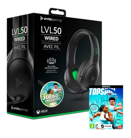 Comprar TopSpin 2K25 (Código de descarga) + Auriculares Gaming LVL50 con cable Gris PC Pack Auriculares - Digital
