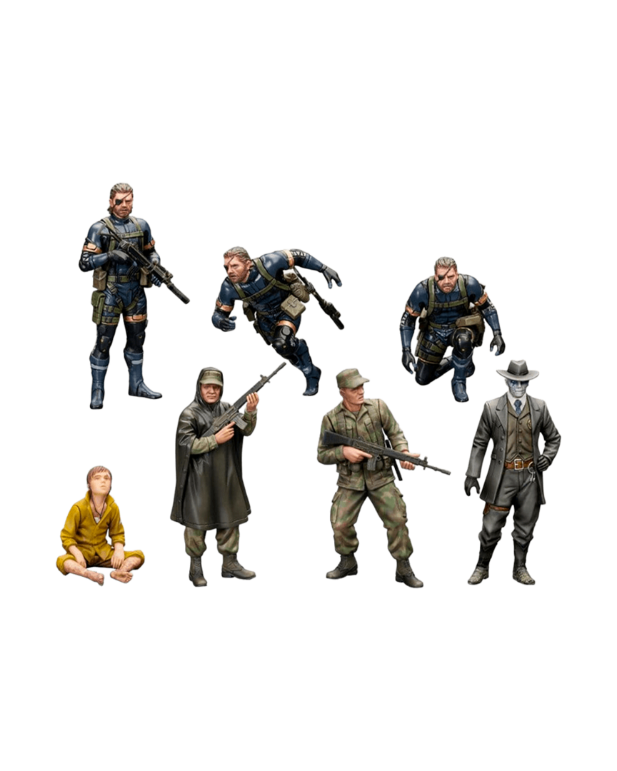 Set 7 minifiguras model kit metal gear solid v ground zero 1/35 kotobukiya