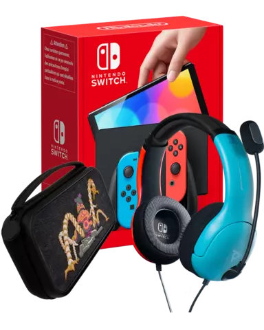 Nintendo Switch Oled (Rojo/Neón) Starter Pack 12