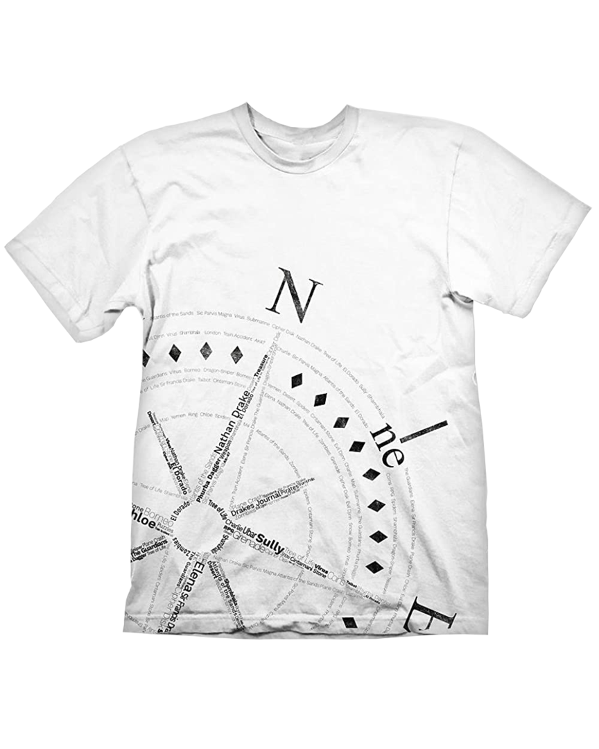 Camiseta blanca uncharted 4 "a thief end" talla l
