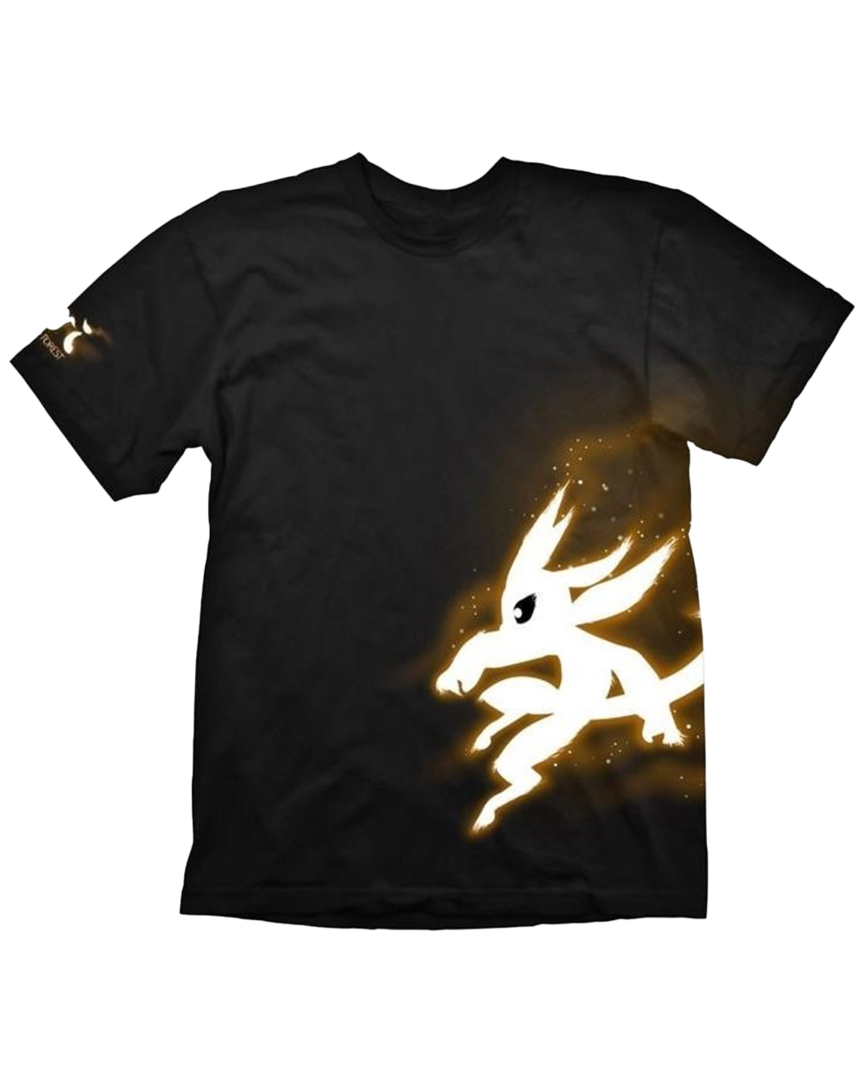 Camiseta negra ori glow naranja talla m