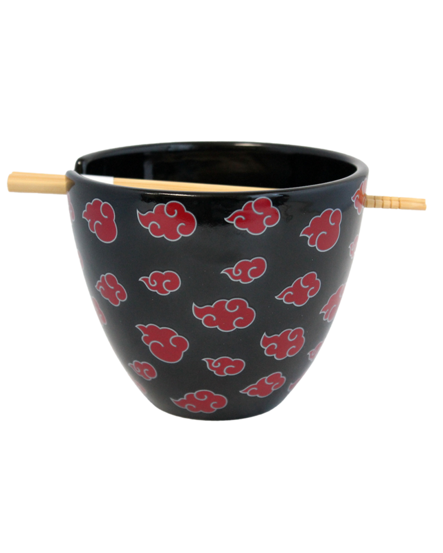 Bol de ramen con palillos logo akatsuki naruto 470 ml