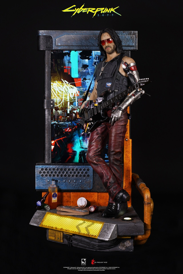Estatua johnny silverhand edición exclusiva cyberpunk 2077 53 cm