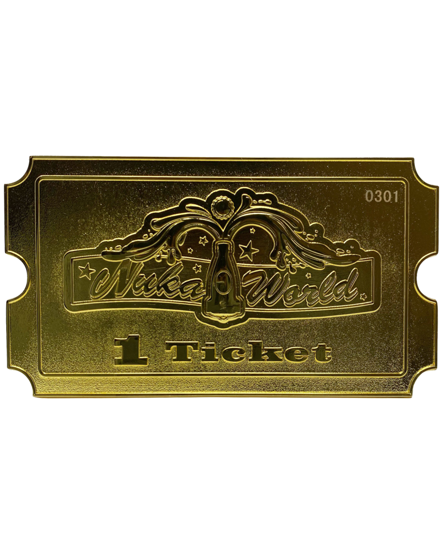 Réplica ticket dorado fallout nuka world