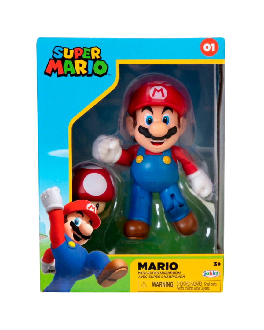 Figura Super Mario Mario 10 cm & Super Mushroom
