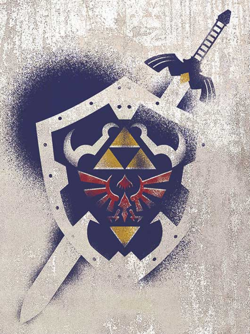 Lienzo hyliand shield stencial the legend of zelda 30x40cm